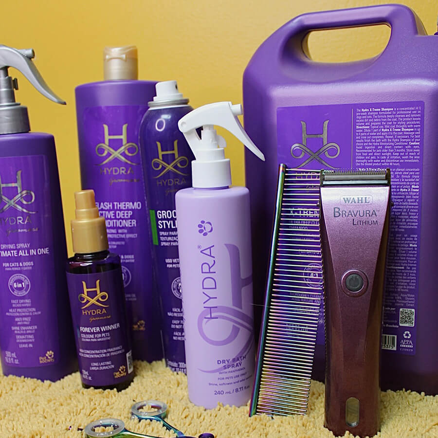 closeup of grooming products